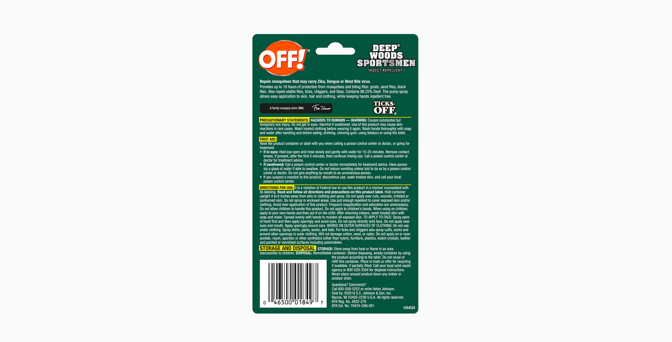 OFF!® Deep Woods® Sportsmen Insect Repellent I