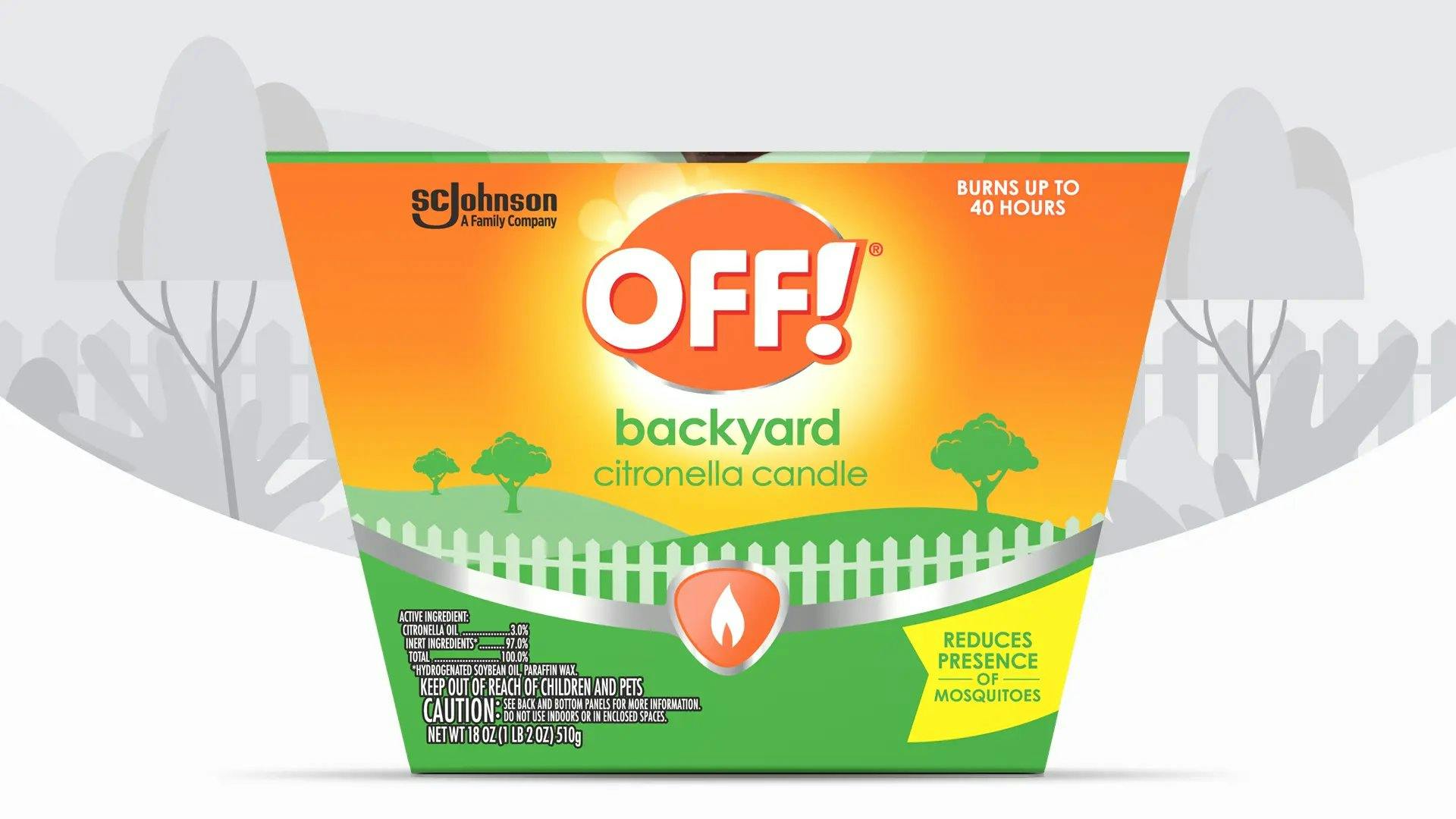 Front of OFF! Backyard Citronella Candle Package