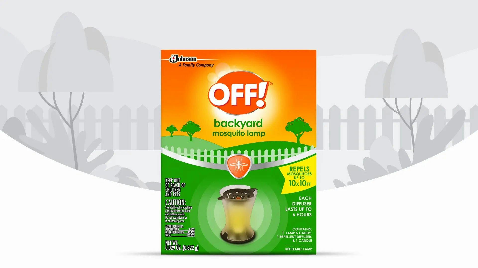 Front of OFF! Backyard Mosquito Lamp Package