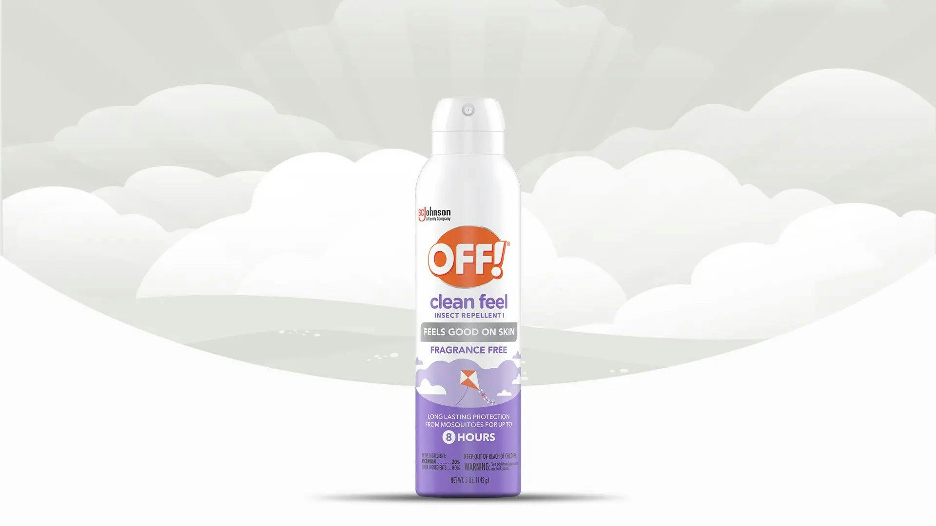 Front of a Clean Feel Insect Repellent I spray bottle