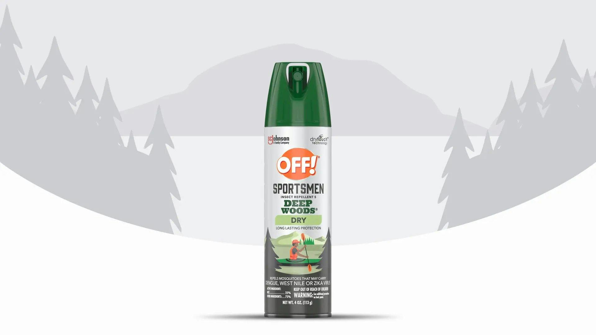 Front of a Deep Woods Insect Repellent 5 can