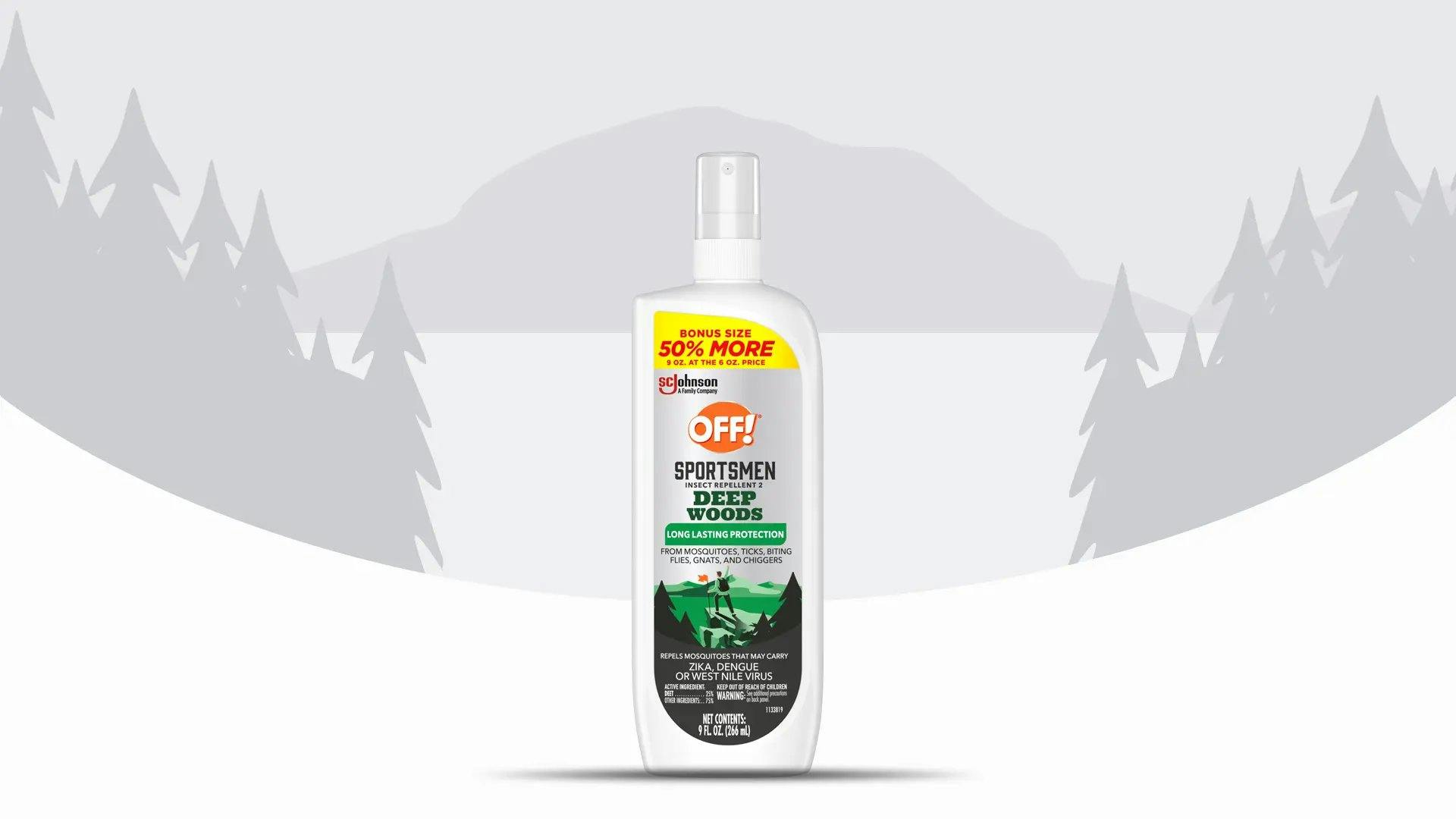 Front of a Deep Woods Insect Repellent 2 can