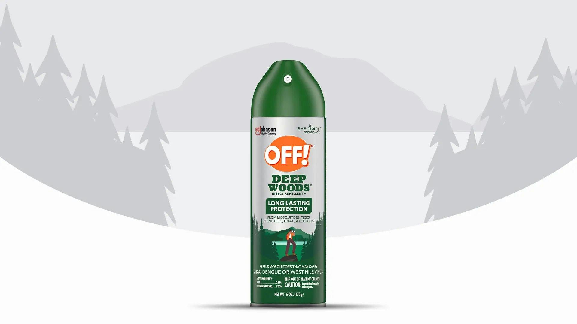 Front of a Deep Woods Insect Repellent V can