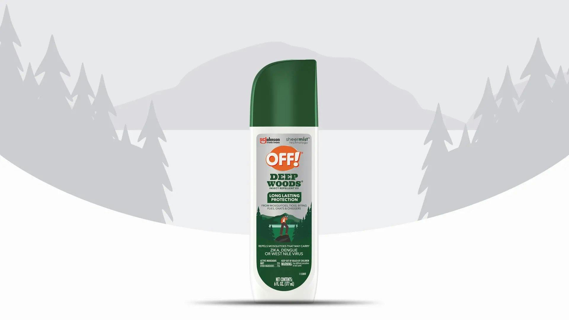 Front of a Deep Woods Insect Repellent VII can