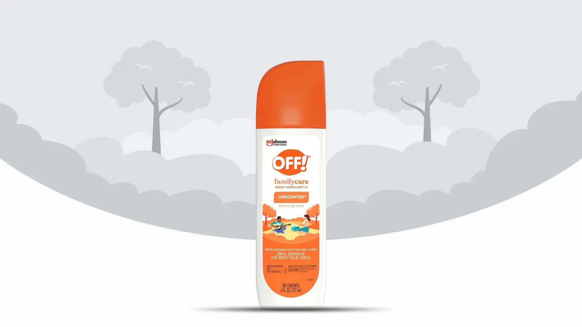 Front of a FamilyCare Insect Repellent IV Unscented spray bottle