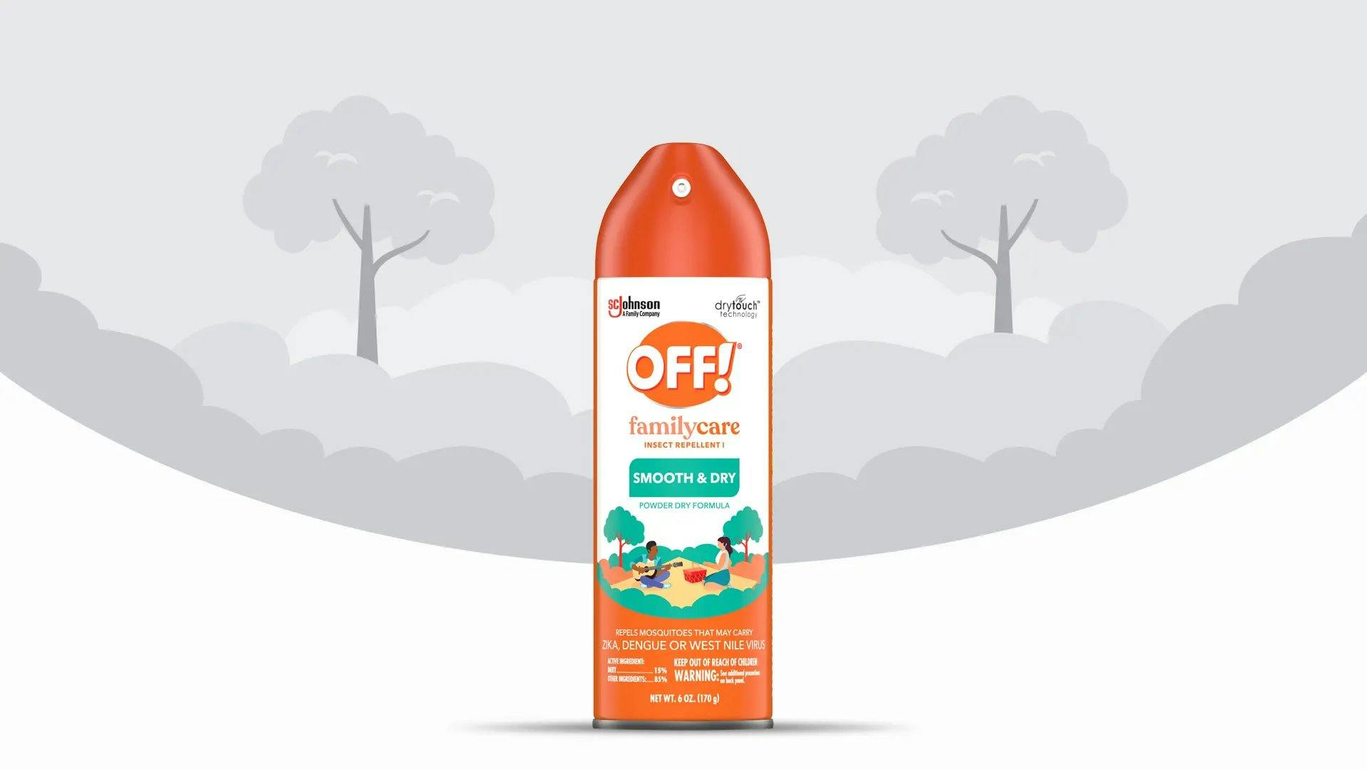 Front of a FamilyCare Insect Repellent X Smooth and Dry can